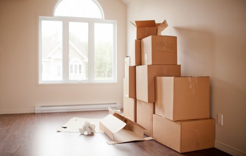 Packed belongings ready for long-term storage in Camden